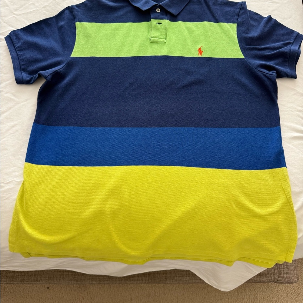 Ralph Lauren Men's Polo Shirt - Navy, Lime, Yellow